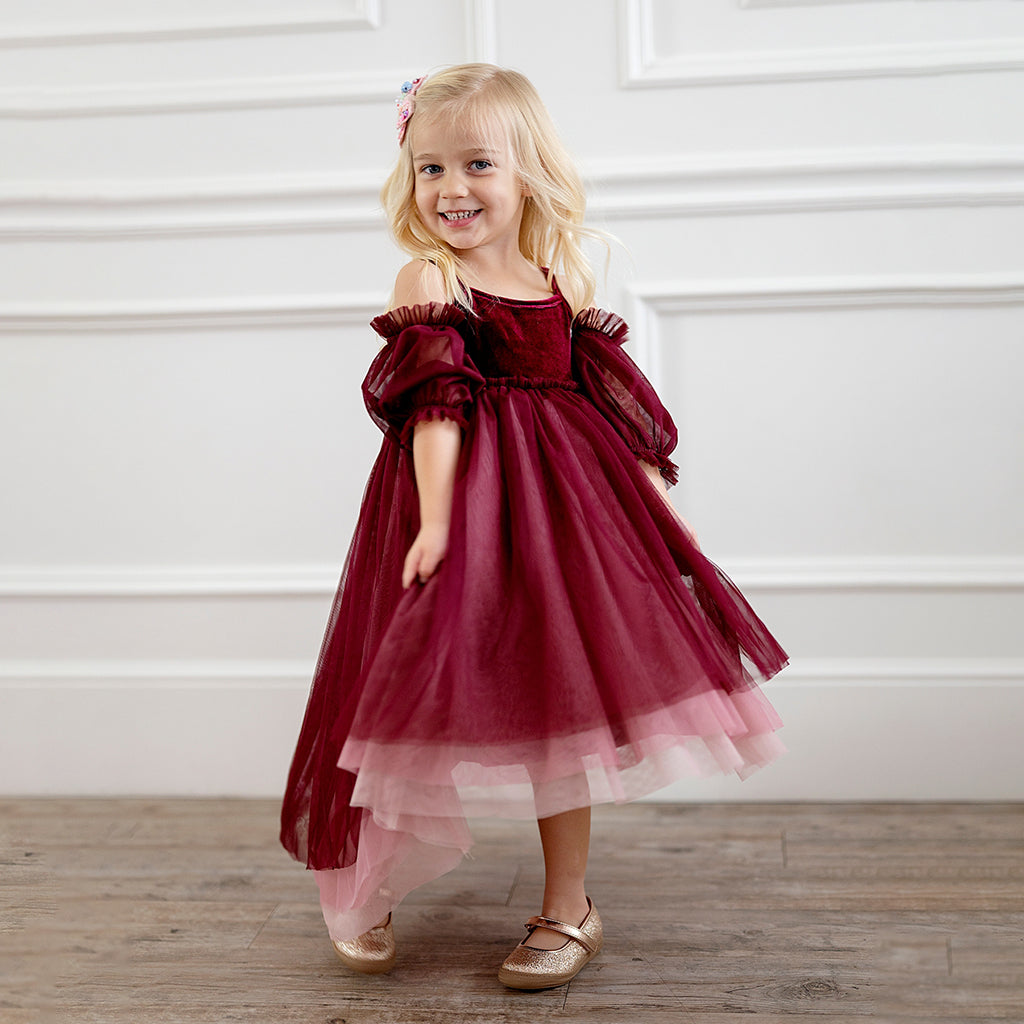 fitted lace wedding dress Everly Dress- Plum