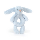 Bashful Blue Bunny Ring Rattle