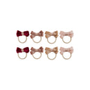 Glitter Velvet Bow Mini Ponies- Red/Pink