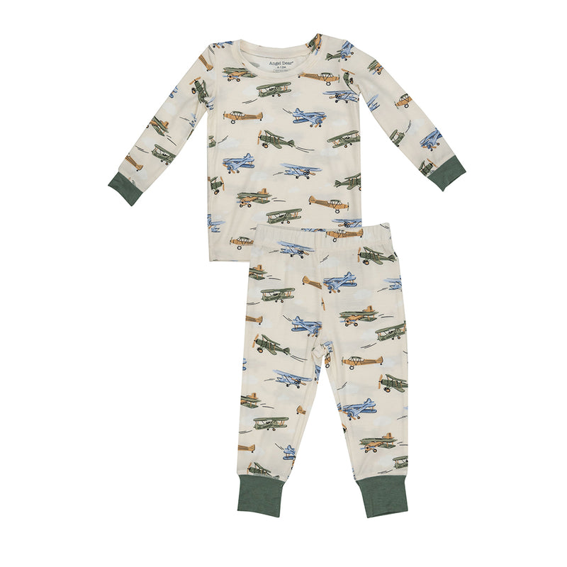 Long Sleeve Loungewear Set- Vintage Airplane