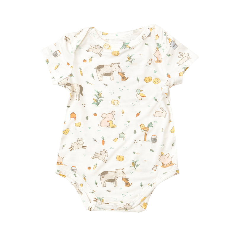 Short Sleeve Bodysuit- Farm Babies