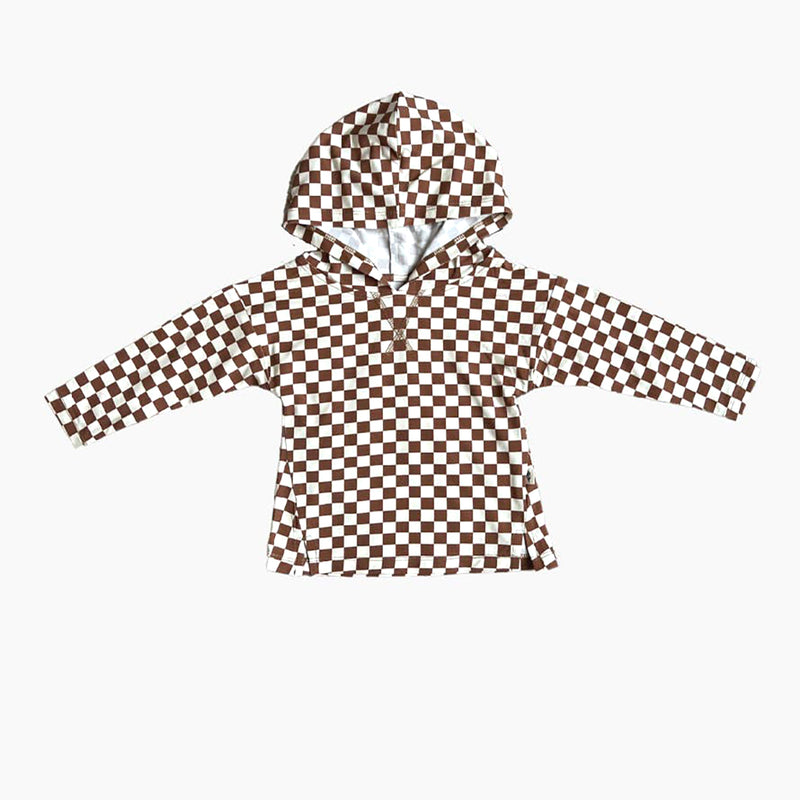 Jersey Hoodie- Rust Checker