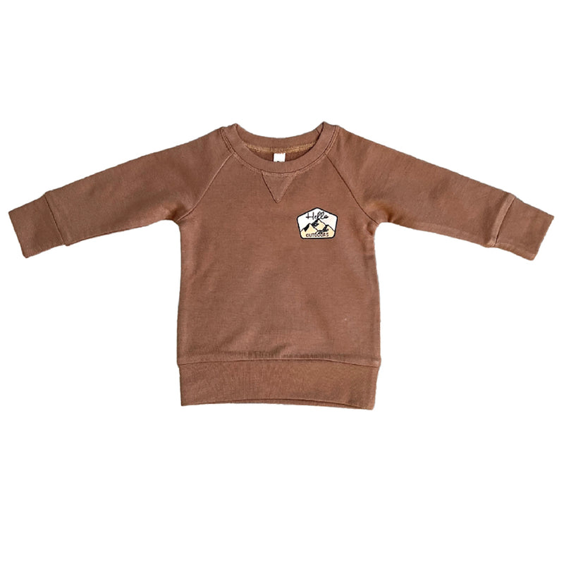 Hello Outdoors Raglan Sweatshirt- Cinnamon