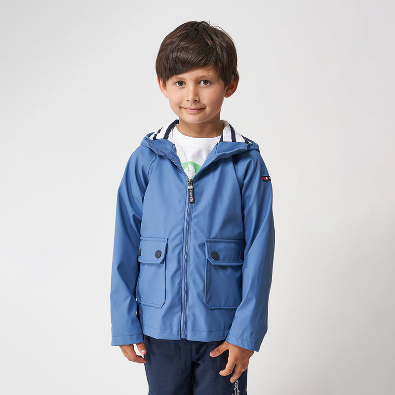 Kids Unisex Nautical Raincoat- Blue