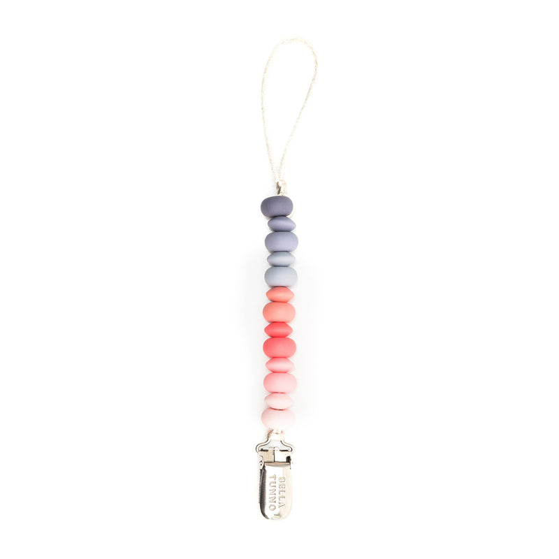 Beaded Pacifier Clip- Pink/Lavender Multi