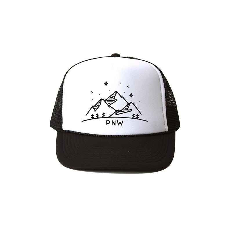 PNW Stars Black/White Trucker Hat