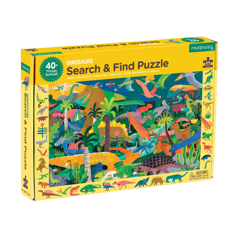 64 pc Search & Find Puzzle- Dinosaurs