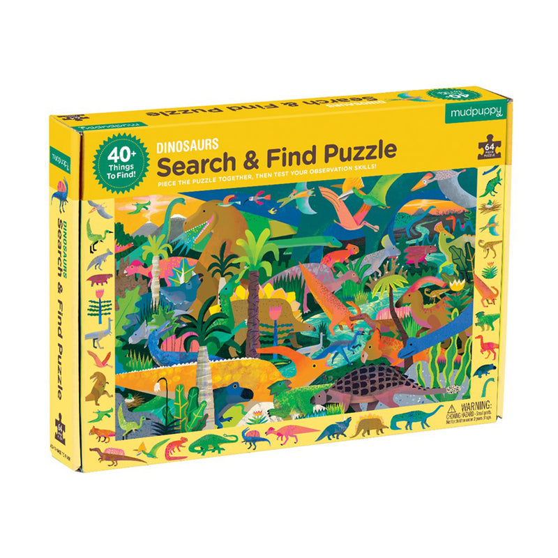 64 pc Search & Find Puzzle- Dinosaurs