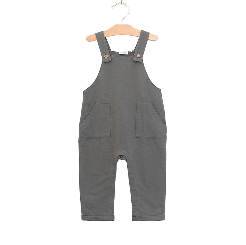 Brushed Fleece Pocket Overall- Pewter