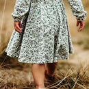 Long Sleeve Twirl Dress- Sprigs Logan Print