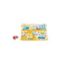 Construction Vehicles Wooden Peg Puzzle