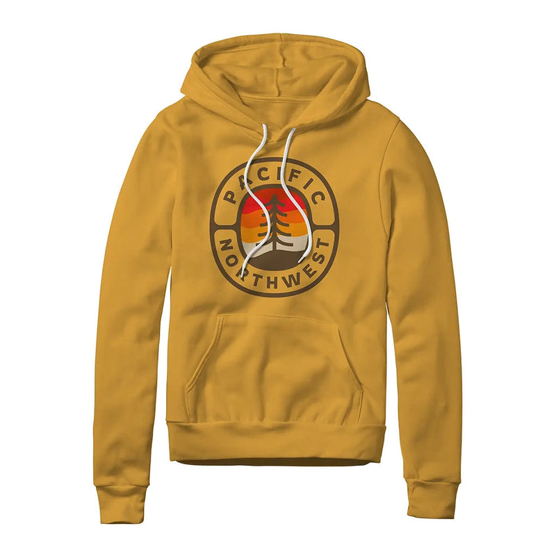Adult Sunset PNW Tree Hoodie- Mustard
