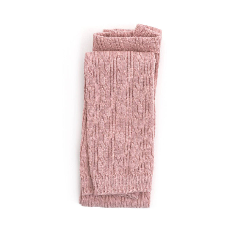 Cable Knit Footless Tights- Blush Pink