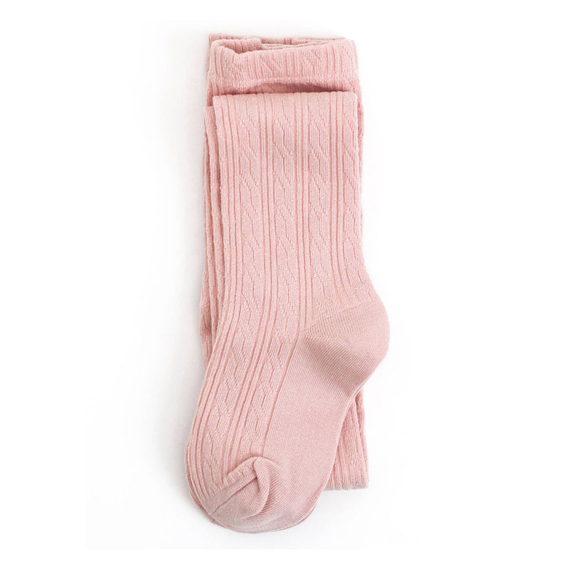 Cable Knit Tights- Ballet Pink