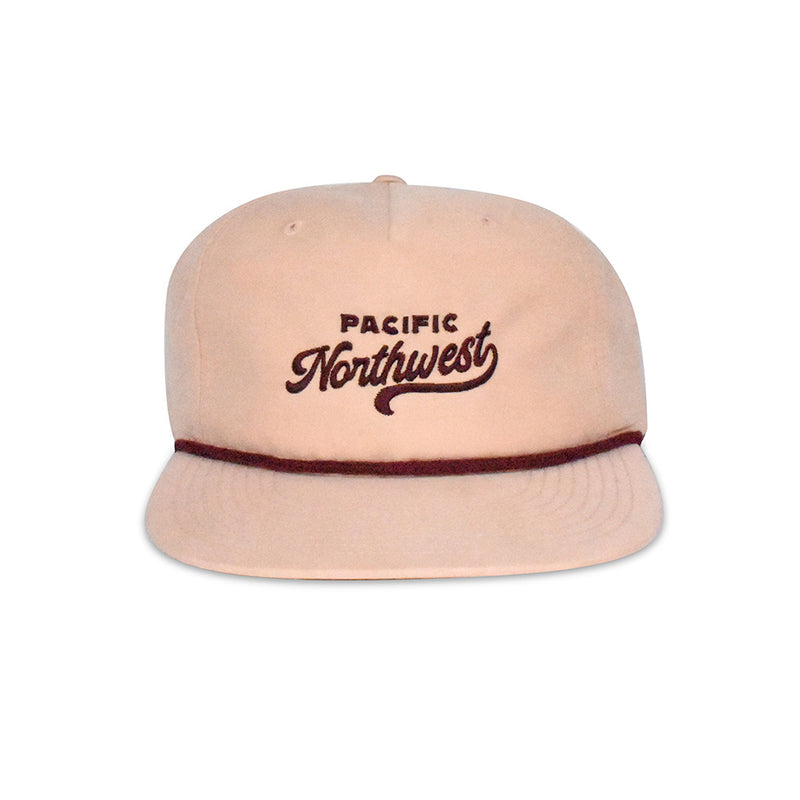 Adult Westy 5-Panel Hat- Peach/Maroon