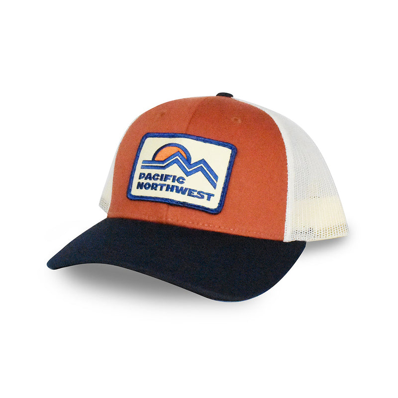 Adult Oxford Trucker Hat- Dark Orange/Navy