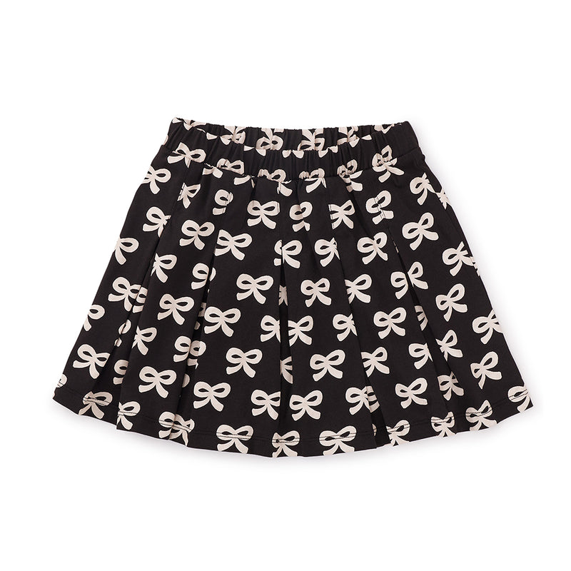 Pleated Twirl Skirt- Petit Ruban Bow Print