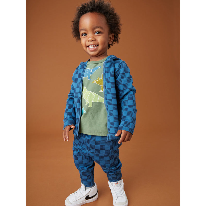 Pocket O' Sunshine Baby Pant- Blue Checkerboard