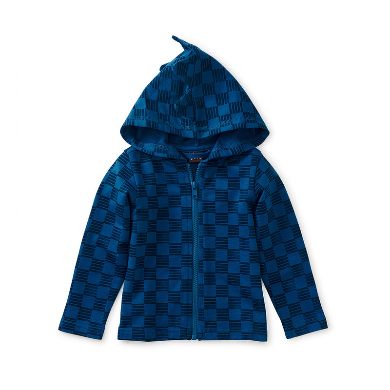 Spike Out Baby Hoodie- Blue Checker
