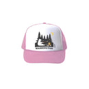 Custom Washington Campfire Bear Trucker Hat- Pink