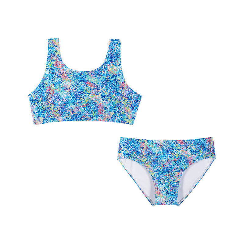 Two-Piece Swimsuit- Blue Abstract