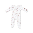 2-Way Zip Ruffle Sleeve Footie- Explorer Puppy Pink