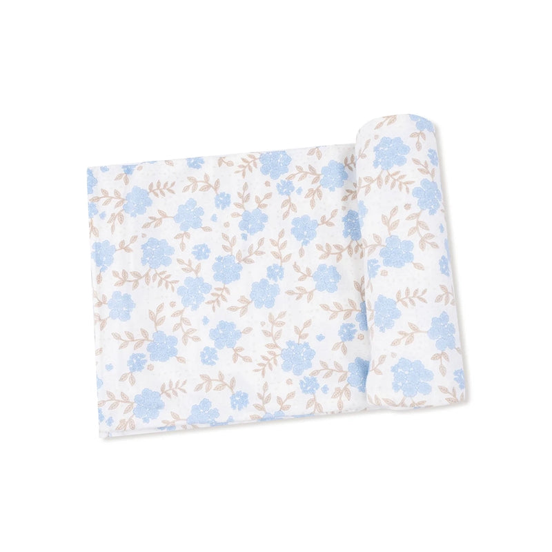 Bamboo Swaddle Blanket- Blue Floral