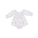 Caitlyn Smocked Onesie Dress- Enchanted Woodland