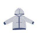 Organic French Terry Zip Hoodie- Oceana Stripe