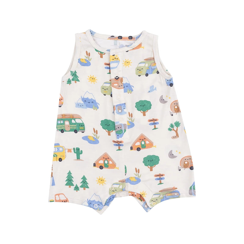 Sleeveless Shortie Romper- Friendly Campers