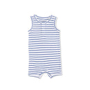 Henley Shortie Romper- Navy Stripe