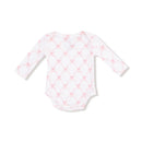 Bamboo Long Sleeve Bodysuit- Ribbon Bow Trellis