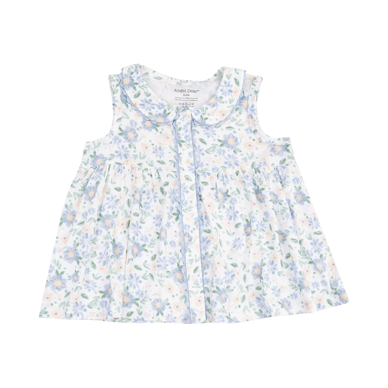 Peter Pan Button-Front Dress- Veronical Floral