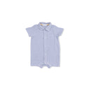 Organic Polo Shortie- Micro Gingham Blue