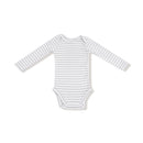Ribbed Long Sleeve Bodysuit- Mineral Grey Stripe