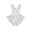 Ric Rac Ruffle Sunsuit- Julep's Floral Patchwork