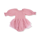 Long Sleeve Smocked Bubble Tutu- Rose Elegance
