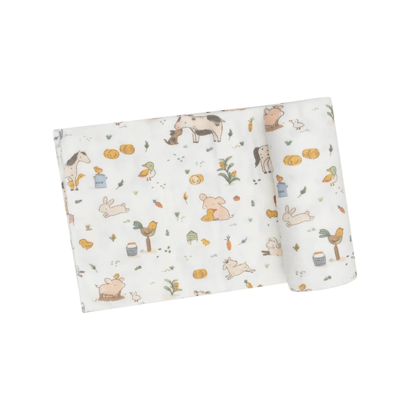 Organic Swaddle Blanket- Farm Babies
