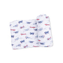 Organic Swaddle Blanket- Vintage Planes