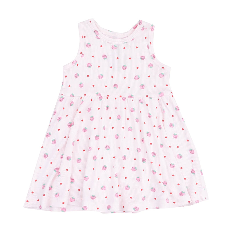 Tank Dress and Bloomer Set- Strawberry Swiss Dot