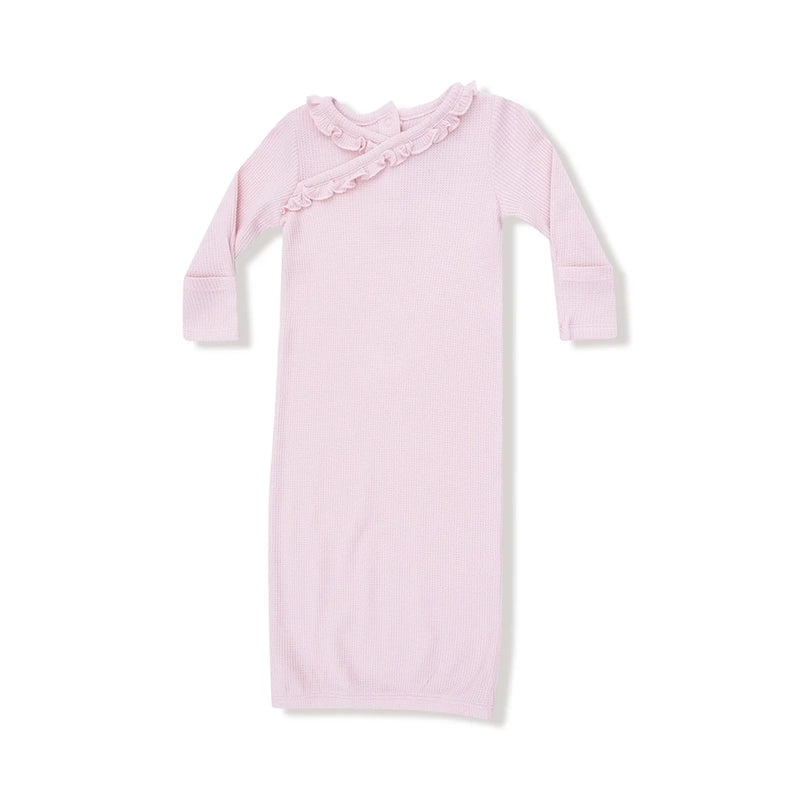 Kimono Ruffle Gown- Veiled Pink