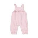 Organic Corduroy Yoke Ruffle Overall- Veiled Pink