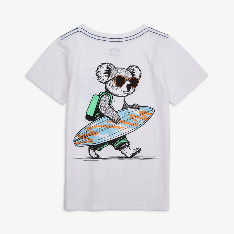 Koala Surf Graphic Tee- White