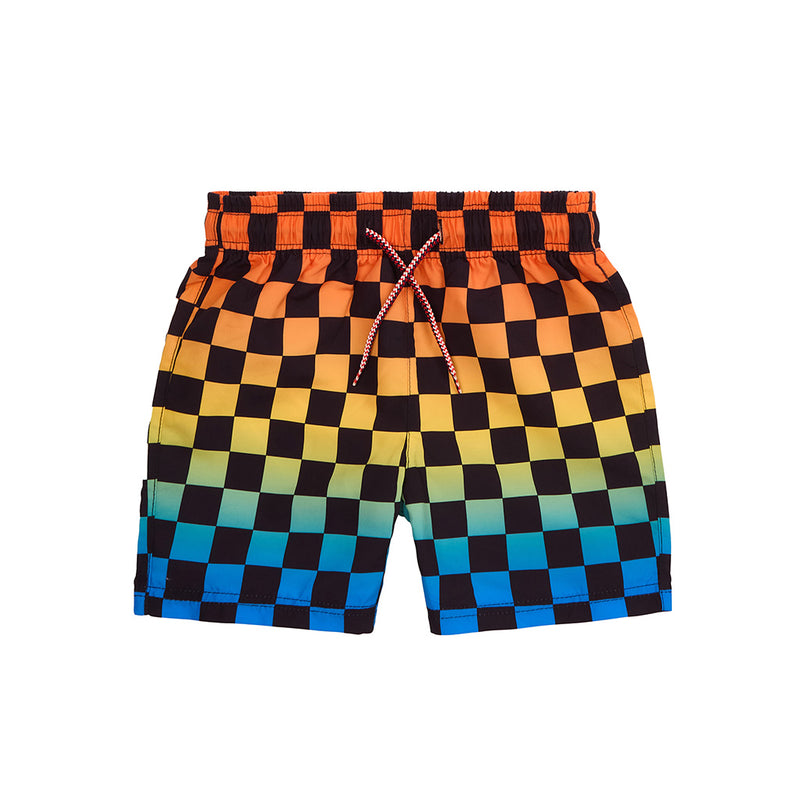 Midlength Swim Trunks- Rainbow Checkerboard