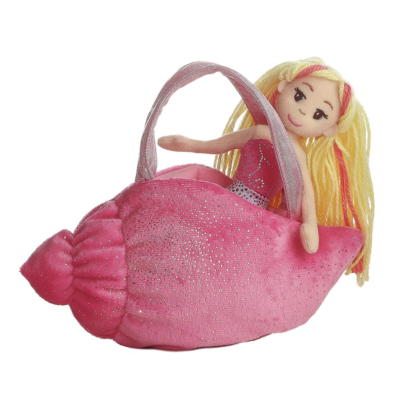 Sea Sparkles Mermaid Conch Purse- Pink 9"