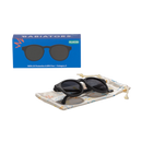 Polarized Keyhole Sunglasses- Jet Black w/ Smoke Lenses (Boxed)