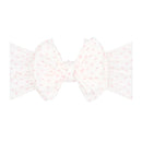 Shabby Knot Headband- White/Pink Dot