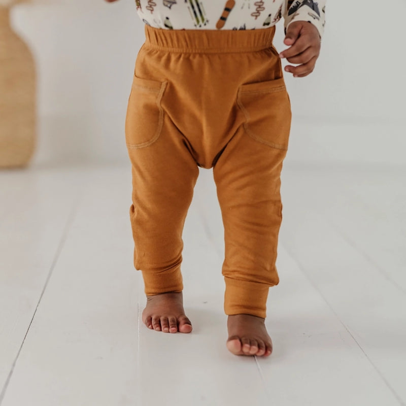 Bamboo Terry Pocket Pants- Toffee
