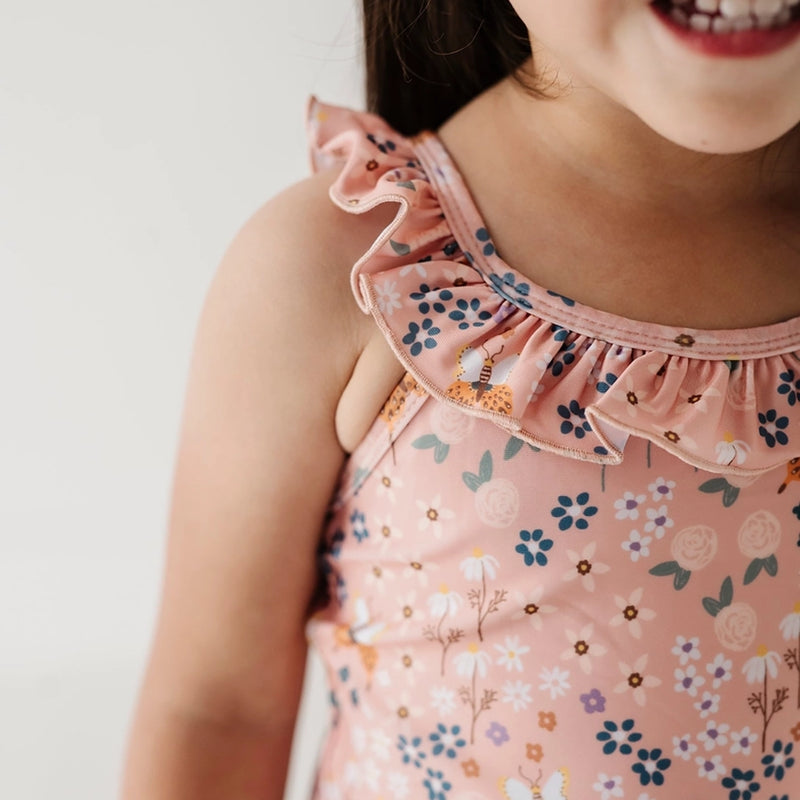 Two-Piece Tankini Swimsuit- Butterfly Garden / baby sprouts