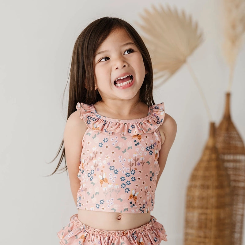 Two-Piece Tankini Swimsuit- Butterfly Garden / baby sprouts